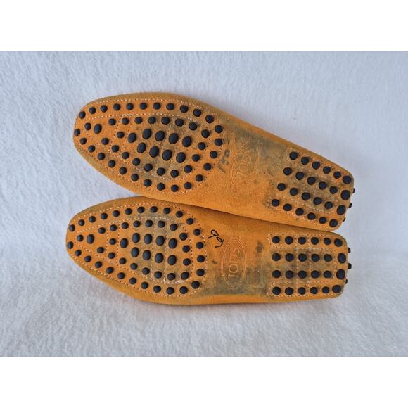 Tod’s Women’s Suede Driving Loafers Orange Size 5 Made in Italy Moccasins - Picture 11 of 11